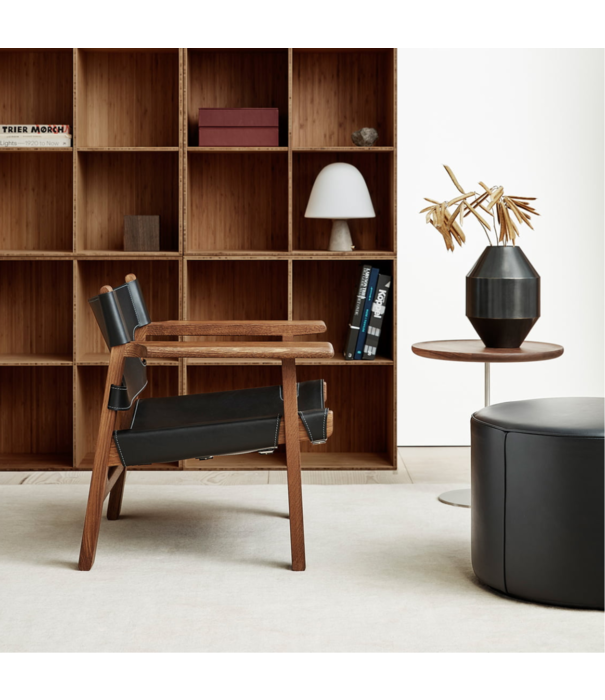 Fredericia  Model 7421 Mono Pouf black Omni leather Ø39
