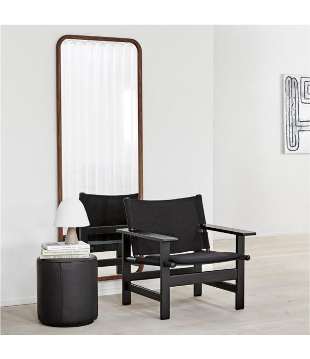 Fredericia  Model 7421 Mono Pouf black Omni leather Ø39