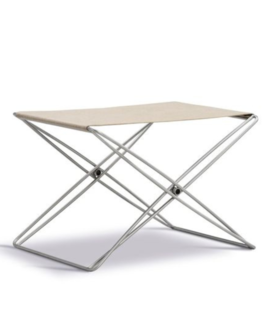 JG Stool canvas, brushed stainless steel
