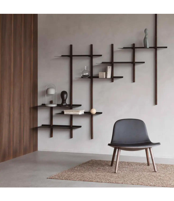 Eva Solo  - Wait to be seated Eva Solo Yuuga Lounge Stoel gerookt eiken, zwart leer