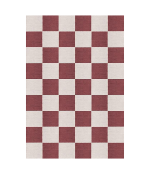 Layered Chess Vloerkleed Burgundy