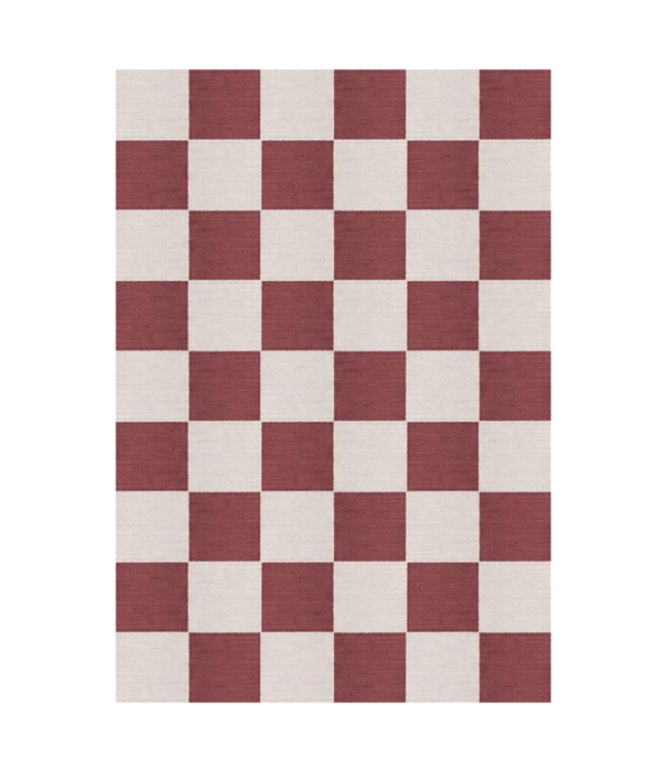 Layered  Layered - Chess Burgundy rug, 100% New Zealand wool