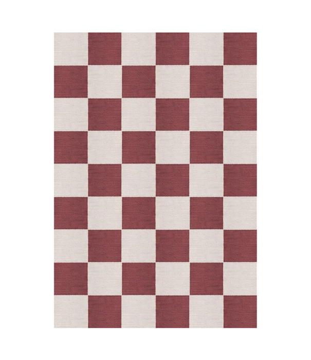 Layered  Layered - Chess Burgundy rug, 100% Nieuw Zealand wol
