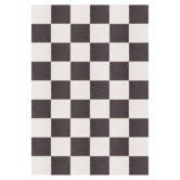 Layered - Chess Black and White rug , 100% New Zealand wool