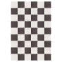 Layered - Chess Black and White rug , 100% New Zealand wool