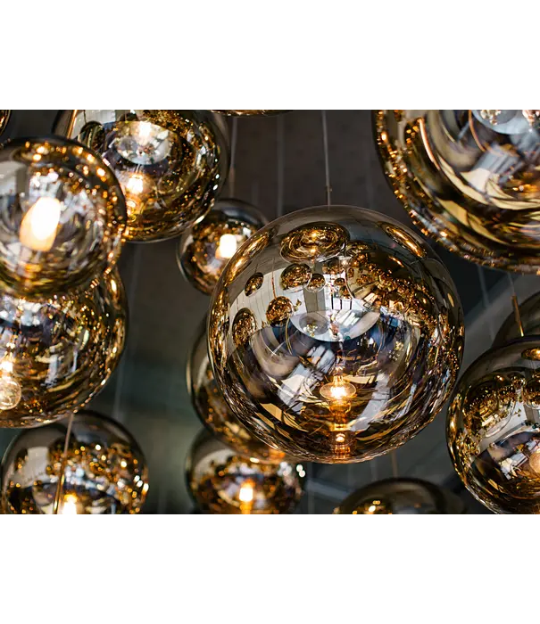 Tom Dixon  Tom Dixon - Mirror Ball LED Range Rond,  met ophangsysteem