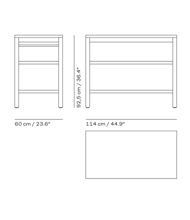 Fritz Hansen Fritz Hansen - Pantry Module 2 workstation teak, kalksteen