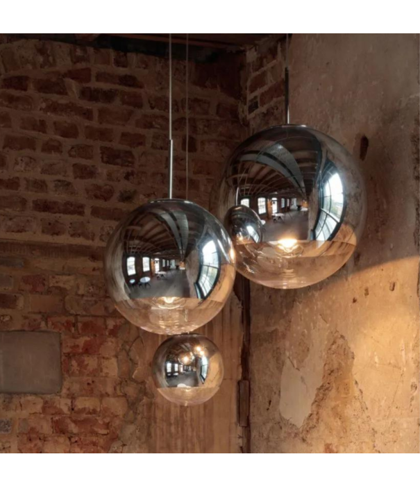 Tom Dixon  Tom Dixon - Mirror Ball LED Range Rond,  met ophangsysteem