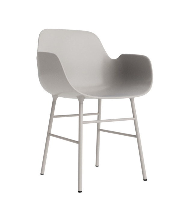 Normann Copenhagen  Form Armstoel plastic kuip, stalen poten
