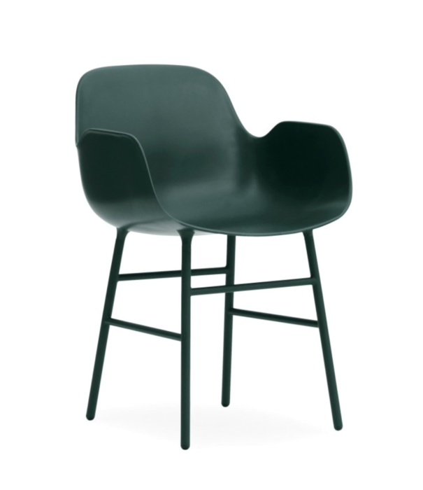 Normann Copenhagen  Form Armstoel plastic kuip, stalen poten