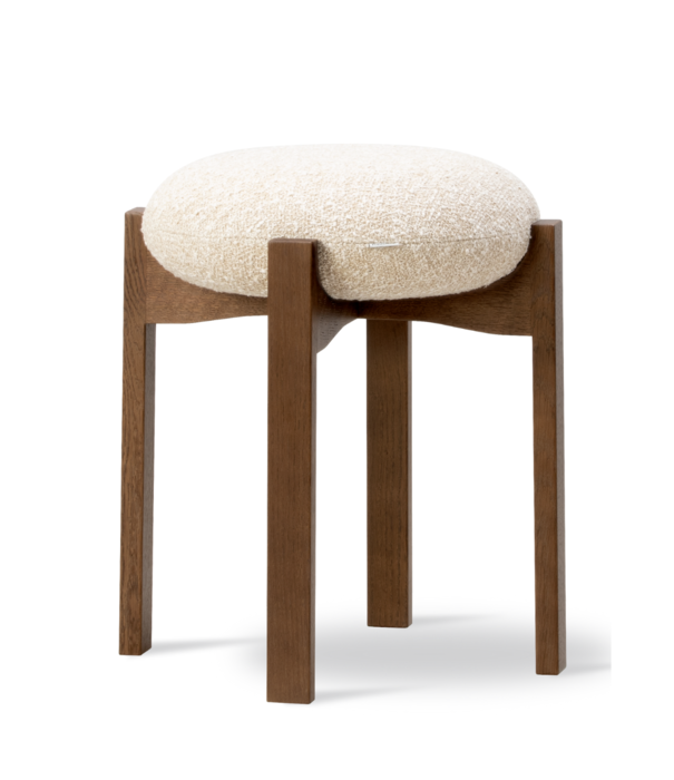 Fredericia  Fredericia - Pioneer Stool oak, upholstered