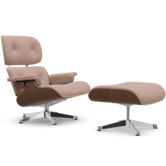 Vitra Eames Lounge Chair & Ottoman Walnoot, Nubia ivory-peach