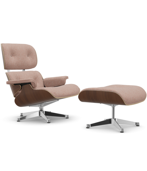 Vitra  Vitra - Eames Lounge Chair + Ottoman walnut, fabric Nubia ivory/peach