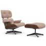 Vitra - Eames Lounge Chair + Ottoman walnoot, stof Nubia ivory/peach