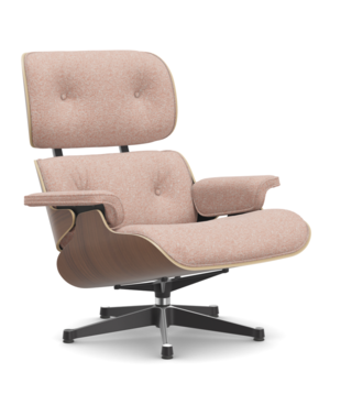 Vitra - Eames Lounge Chair walnoot, stof Nubia ivory-peach