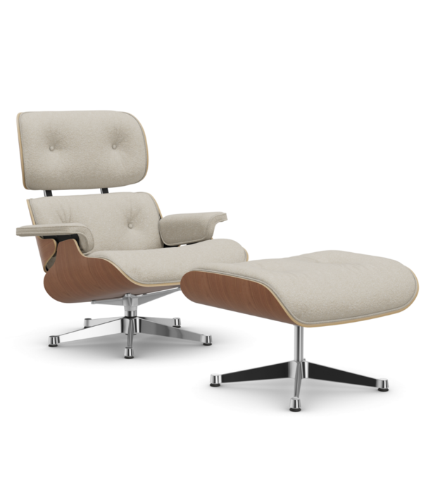 Vitra  Vitra - Eames lounge chair ottoman / American cherry - Nubia cream-sand