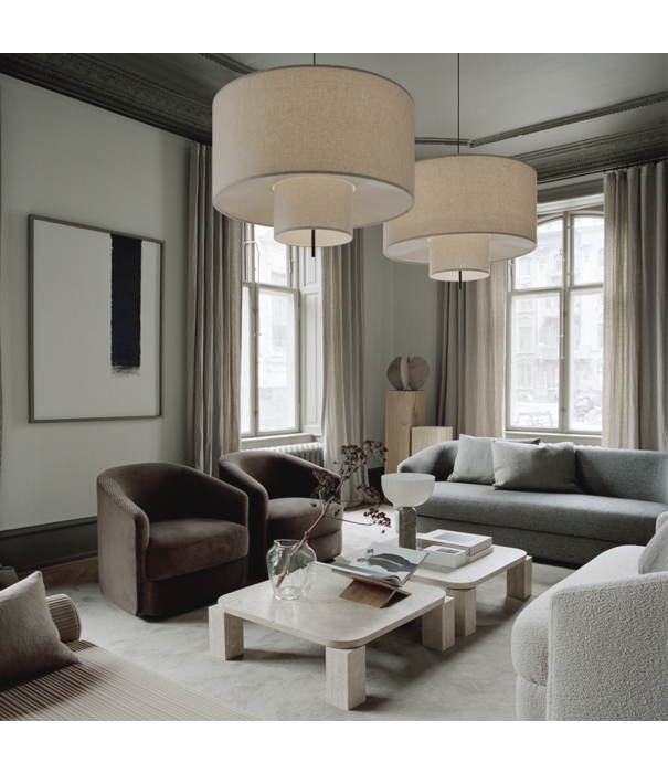 New Works  New Works Margin Hanglamp beige canvas Ø90