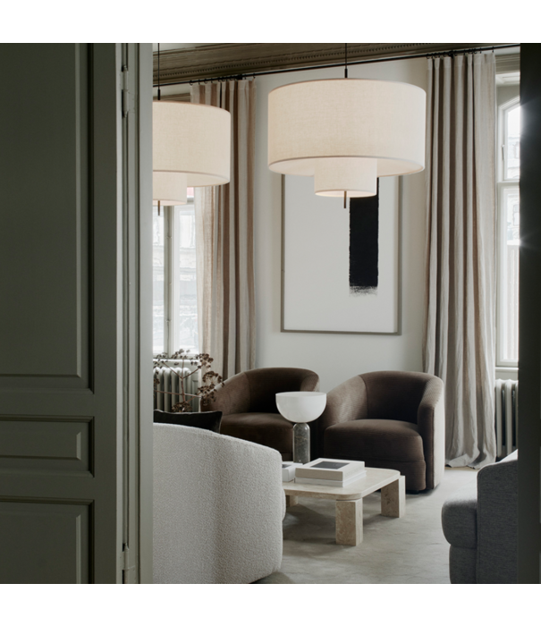 New Works  New Works Margin Hanglamp beige canvas Ø50