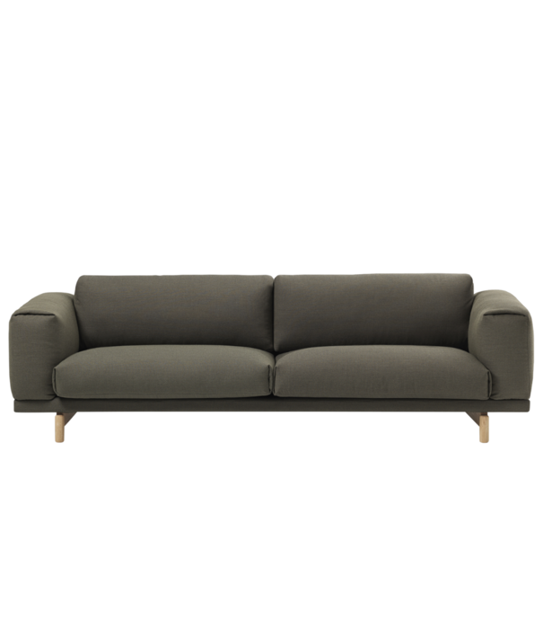 Muuto  Muuto Rest 3-seater Sofa Fiord 961 green, base oak