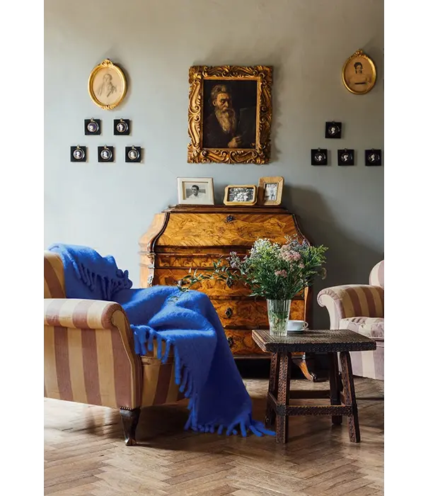 Layered  Layered - Chunky Mohair Blanket Cobalt Blue