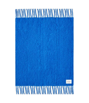 Layered - Chunky Mohair Blanket, cobalt blue