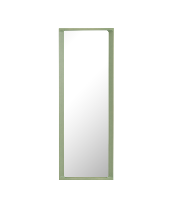 Muuto Arced mirror wood large light green