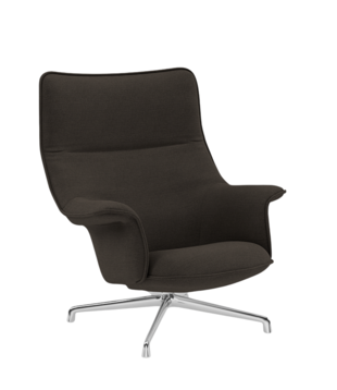 Muuto Doze Lounge Chair Ocean 50 grey,  polished swivel base