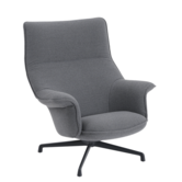 Muuto - Doze lounge chair Ocean 80 grey, black swivel base