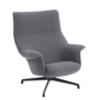 Muuto - Doze lounge stoel Ocean 80 grijs, zwart swivel voet