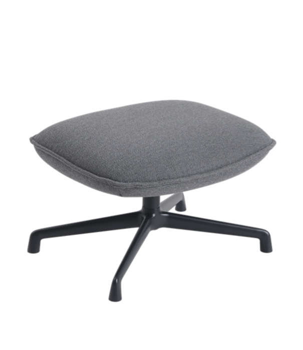 Muuto  Muuto - Doze lounge stoel Ocean 80 grijs, zwart swivel voet