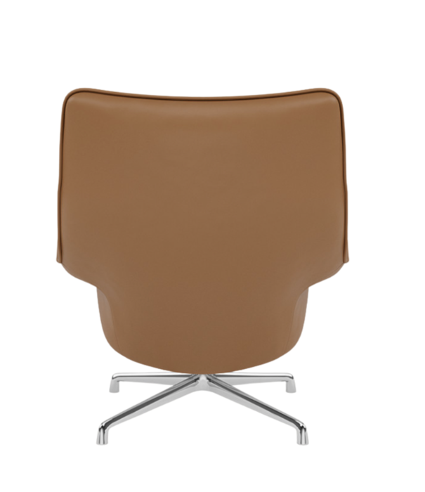 Muuto  Muuto - Doze lounge chair cognac leather, polished swivel base