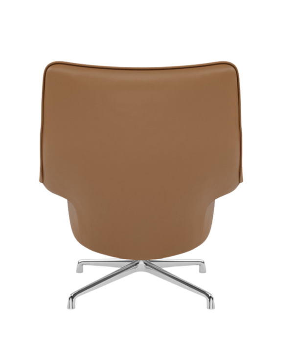 Muuto  Muuto - Doze lounge stoel cognac leer, gepolijst swivel voet