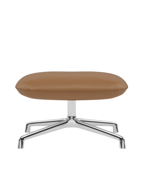 Muuto  Muuto - Doze lounge stoel cognac leer, gepolijst swivel voet