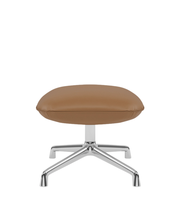 Muuto  Muuto - Doze lounge chair cognac leather, polished swivel base