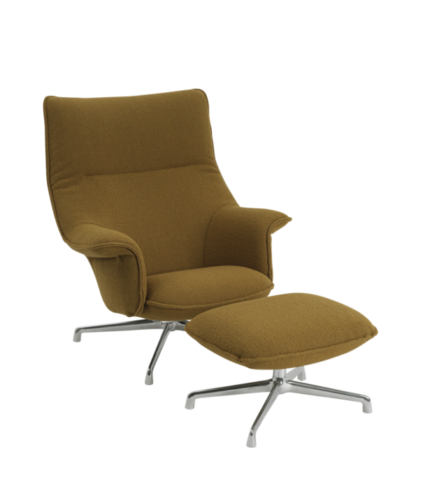 Muuto  Muuto - Doze lounge chair hearth 008 gingersnap, polished swivel base