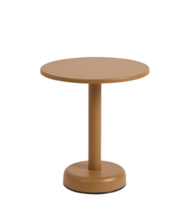 Muuto Linear Steel Side Table Burnt Orange Ø42