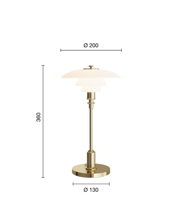 Louis Poulsen  Louis Poulsen - Ph 2-1 portable lamp brass