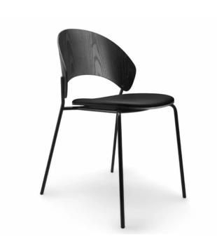 Eva Solo - Dosina Dining Chair black oak, black leather seat