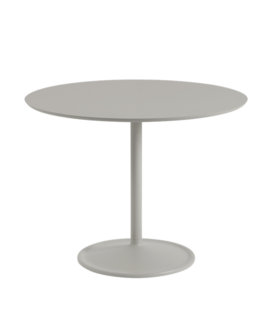 Muuto Soft Dining Table grey linoleum, grey base Ø95