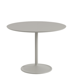 Muuto Soft Dining Table grey linoleum, grey base Ø95