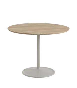 Muuto - Soft Table solid oak, grey Ø95