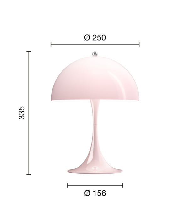 Louis Poulsen  Panthella 250 Portable Lamp opal pale rose