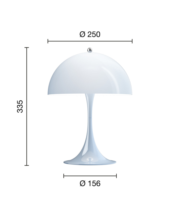 Louis Poulsen  Panthella 250 Portable Lamp opaal pale blue
