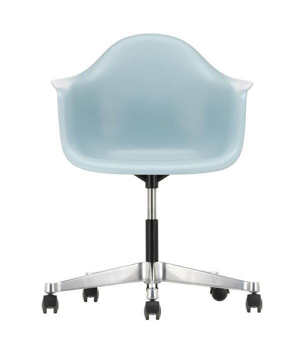 Vitra  Vitra - Eames PACC RE Plastic Armstoel draaibaar, chrome op wielen zwart