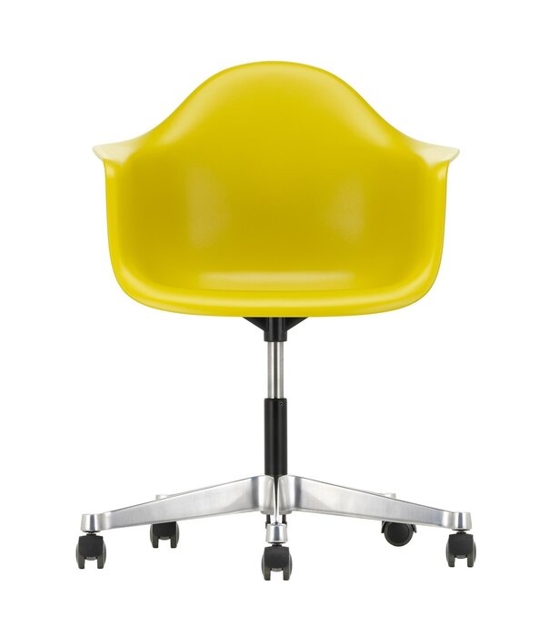 Vitra  Vitra - Eames PACC RE Plastic Armstoel draaibaar, chrome op wielen zwart