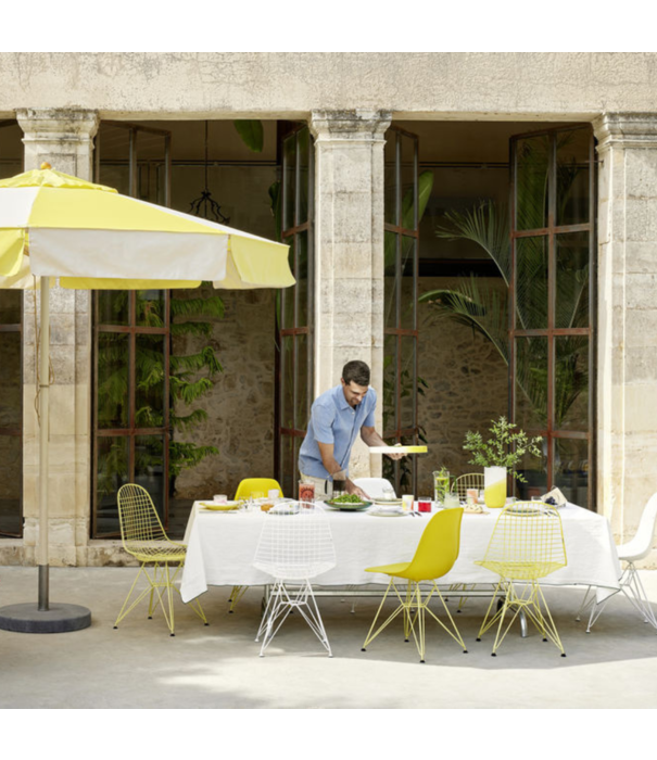 Vitra  Eames DSR Plastic Eetkamerstoel mustard, citron onderstel