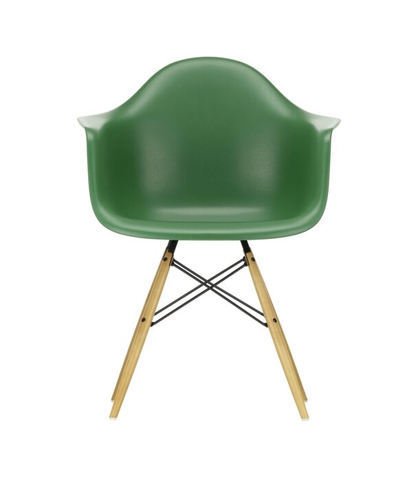 Vitra  Vitra Eames DAW Plastic Stoel met arm, esdoorn goud onderstel