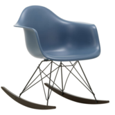 Vitra Eames RAR Schommelstoel, zwart - esdoorn donker onderstel