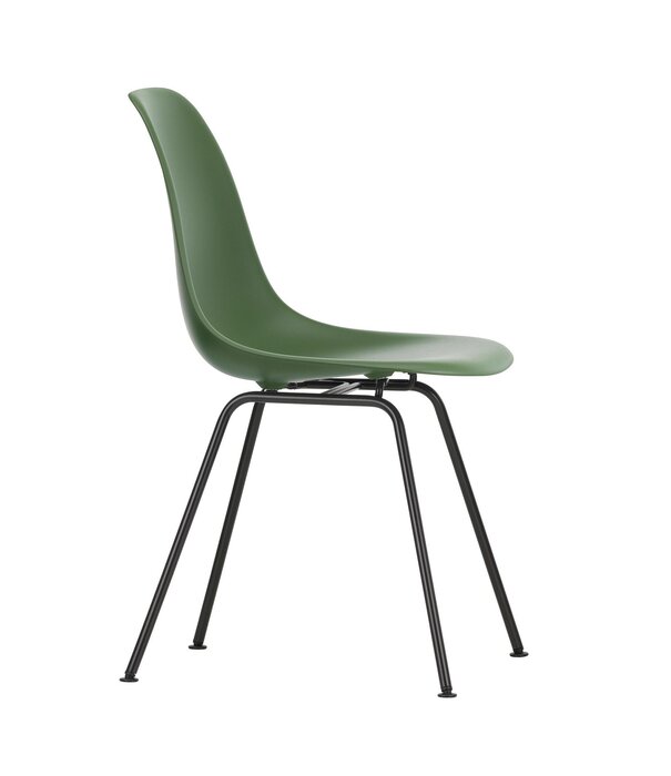Vitra  Eames DSX Plastic Side Chair, black tube base