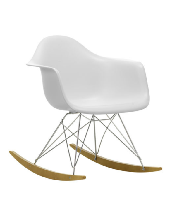 Vitra  Vitra - Eames Plastic Armchair RE RAR schommelstoel goud esdoorn